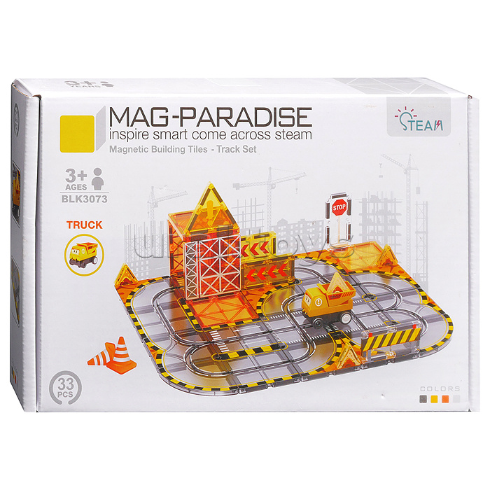 Конструктор "Волшебные сцепки" (магнитный, 33 дет.) в коробке