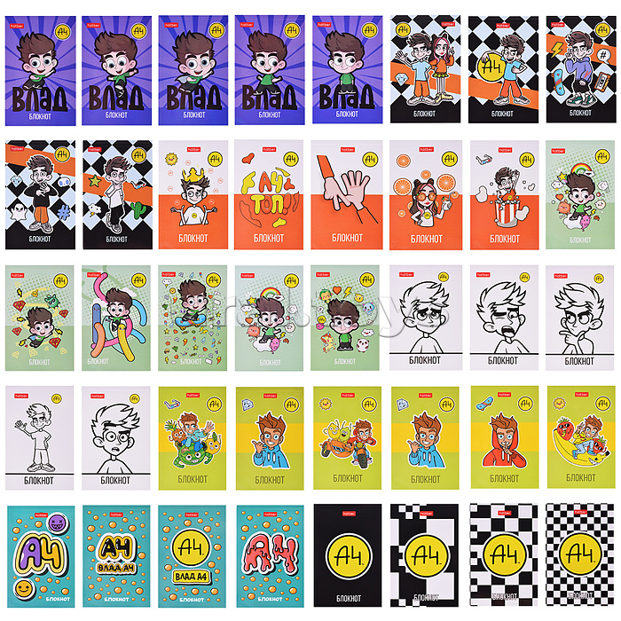 Блокнот А7 48л клетка "Влад А4" в Дисплее  52 шт