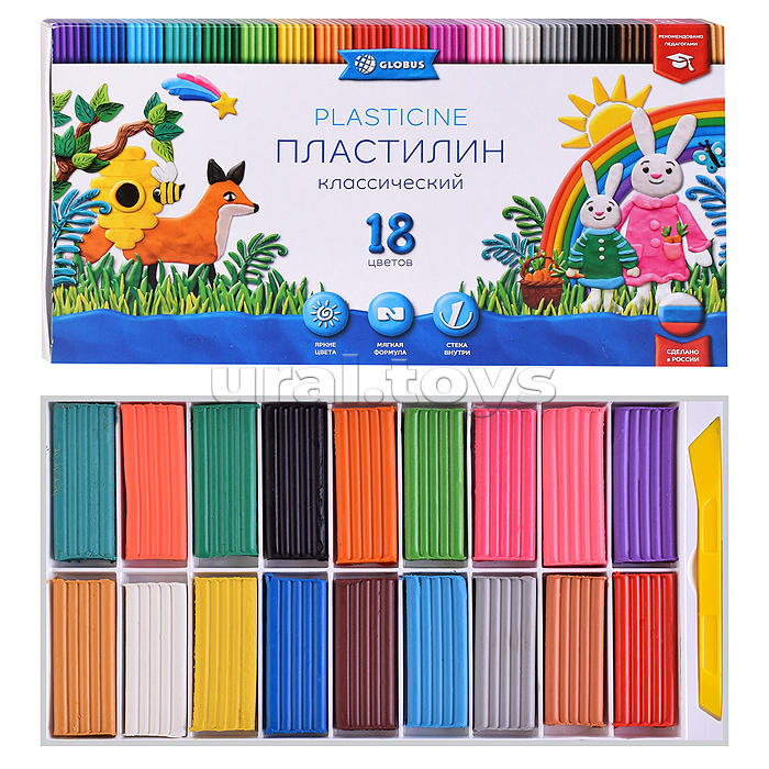 Пластилин классический 18 цв.