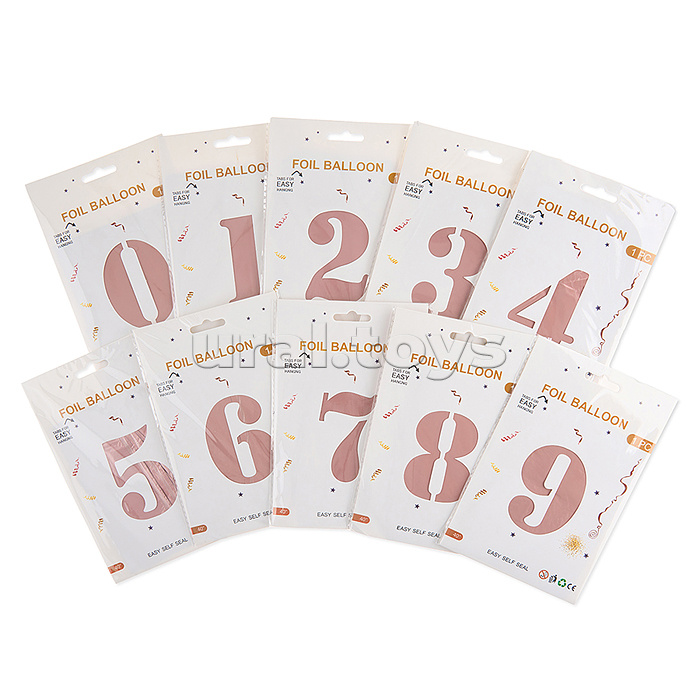 Шар (40''/102 см) Цифра, 8, Пыльная роза, Сатин, 1 шт. в уп.