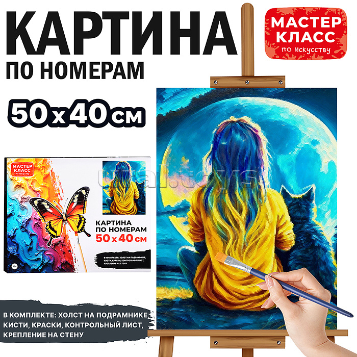 Набор для рисования "Картина по номерам 40*50 см. Тишина в ночи"