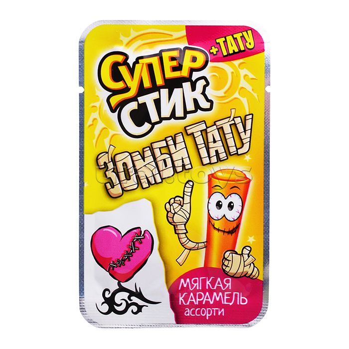 Мягкая карамель "Супер стик с тату зомби" 5гр*40шт