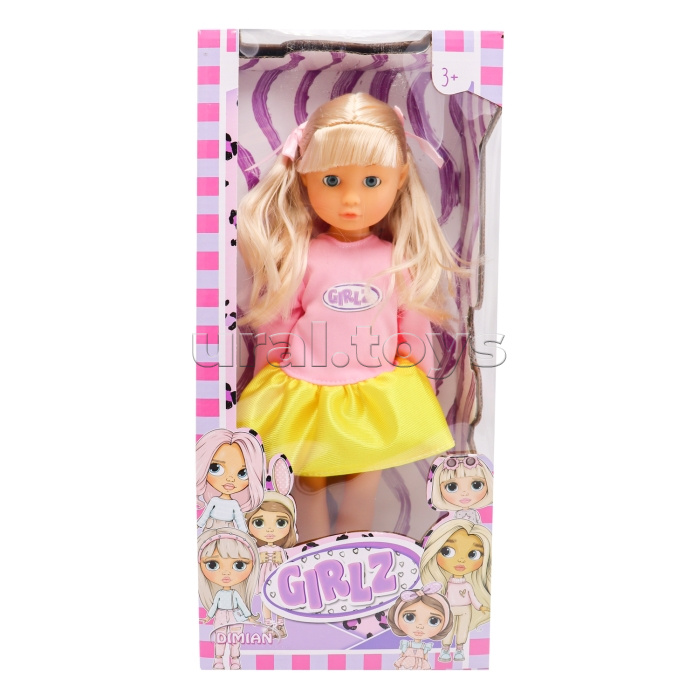 Модная кукла с хвостиками в юбке, 36 см, Bambina Bebe
