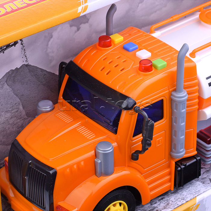 Автомобиль поливочный "Профи"инерционный (со светом и звуком) (оранжевый) (в коробке)