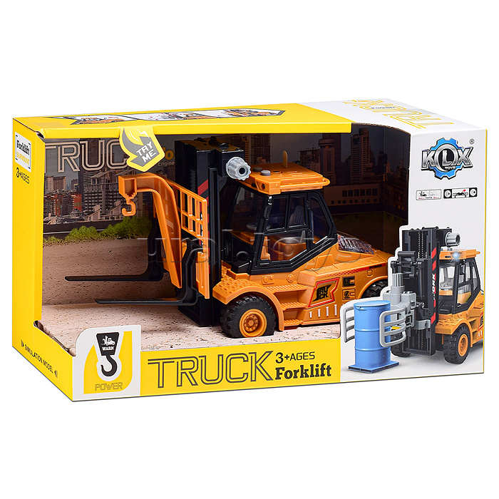 Машина  "Вилочный погрузчик4" 1:43 (свет,звук) в коробке