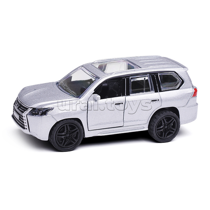 Серебристая инерционная машинка с люком die-cast, 1:32, открывающиеся двери