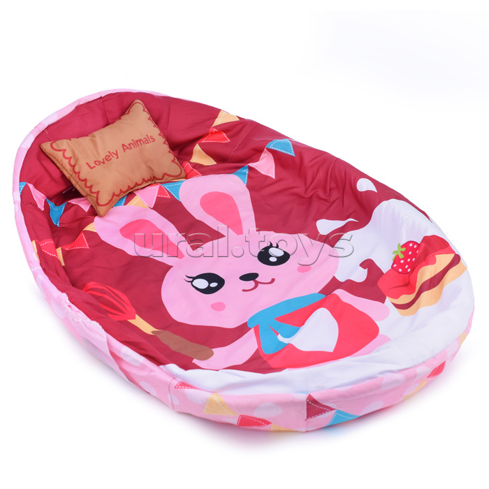 Детский развивающий коврик "Зайка" с защитной вуалью, со звуком, в коробке