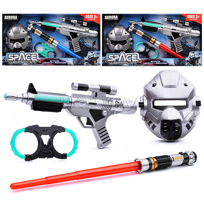 Набор оружия "Звездный  путь" (свет, звук) на батарейках, в коробке