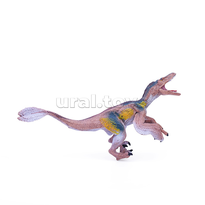Фигурка динозавр. Пернатый велоцираптор, коричневый