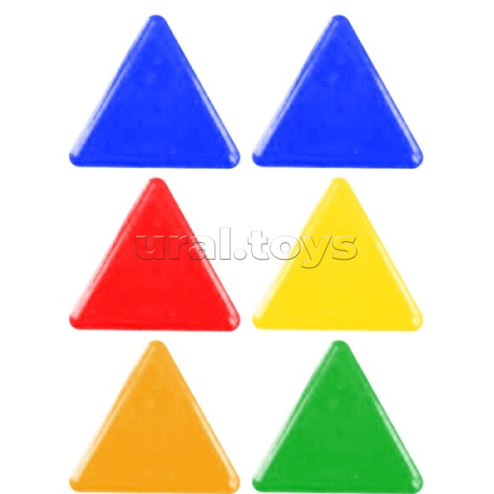Магнит для доски офисной "TRIANGLE" Ø 30 мм, 6 шт, в форме треугольника, цвета ассорти, пластик непрозрачный, в картонном блистере