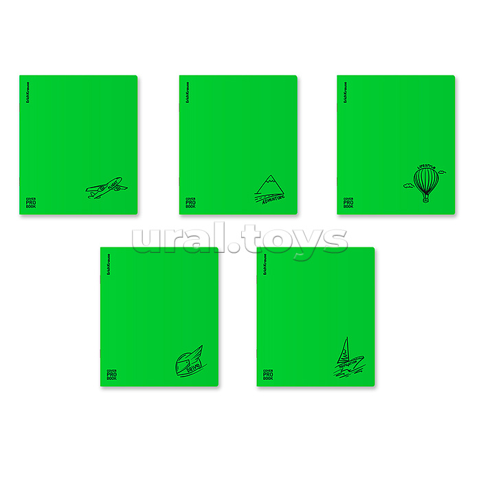 Тетрадь общая ученическая с пластиковой обложкой на скобе CoverProBook Motion, зеленый