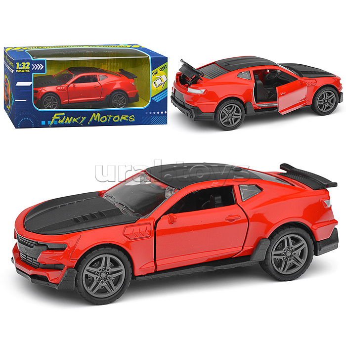 Чёрно-красная инерционная машинка die-cast,1:32, открывающиеся двери