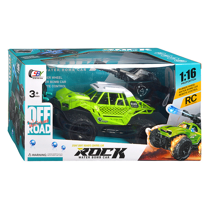 Машина с водяной пушкой,р/у, цвет зелёный, 27 MGz, в коробке