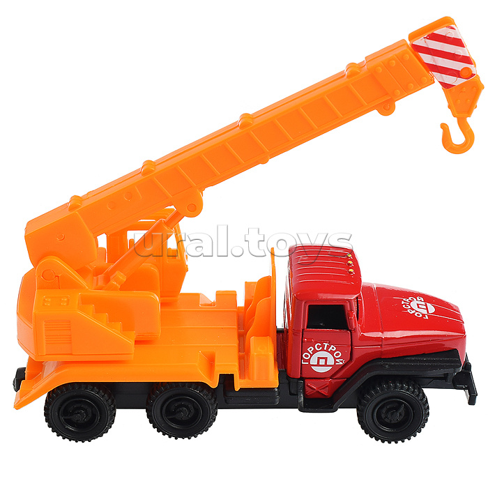 Машина Урал Кран, 12 см, металл, (двери, подвиж. детали) инерц.