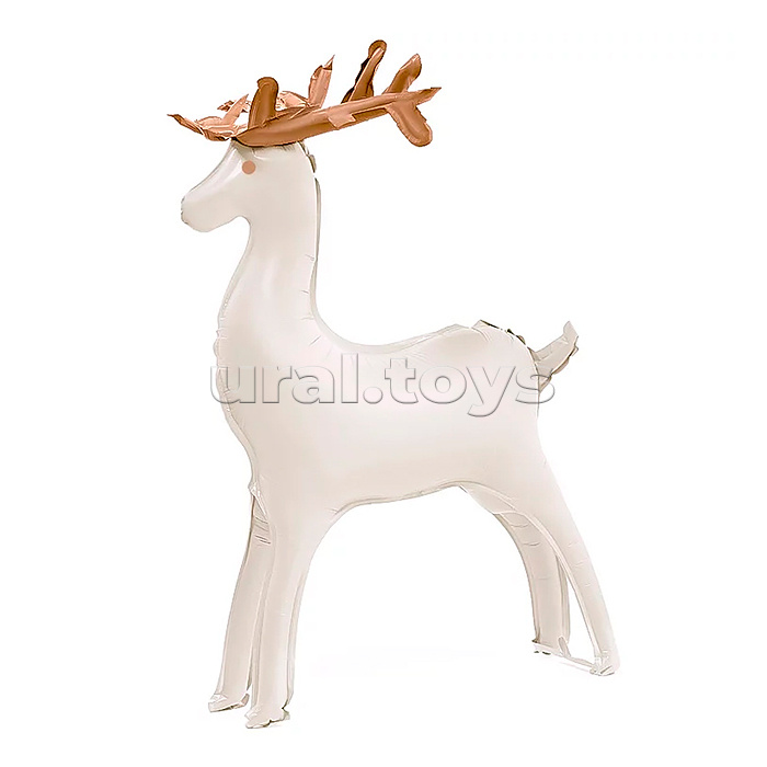 Шар (49''/124 см) Фигура 3D, Олень, Бежевый, Сатин, 1 шт. в уп.