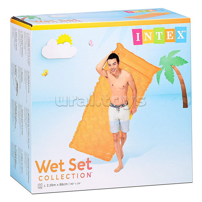 Матрас для плавания «Волна», 229 х 86 см, цвета МИКС, 58807EU INTEX