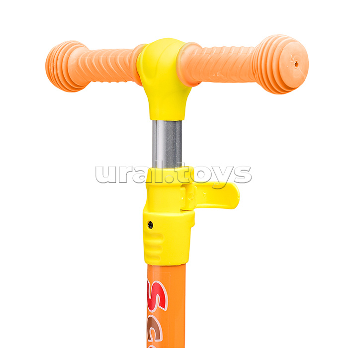 Самокат 3-х. кол., колеса световые PU, желто-оражевый, в коробке