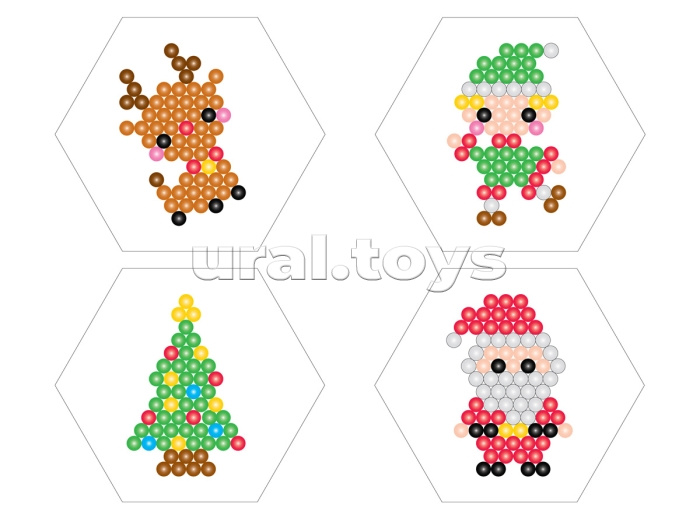 Аквамозаика "Новый год" 4 фигурки, 310 эл