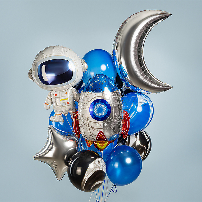 Шар (28''/71 см) Фигура, Полумесяц, Серебро, 1 шт. в уп.