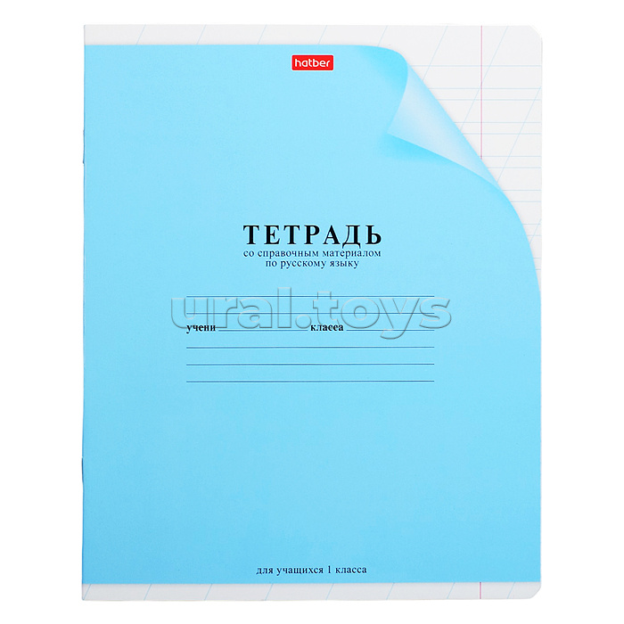 Тетрадь 12л. косая линия, на скобе, с уголком