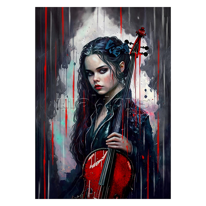 Холст с красками 40х50 по номерам "Девушка со скрипкой" (30цв.)