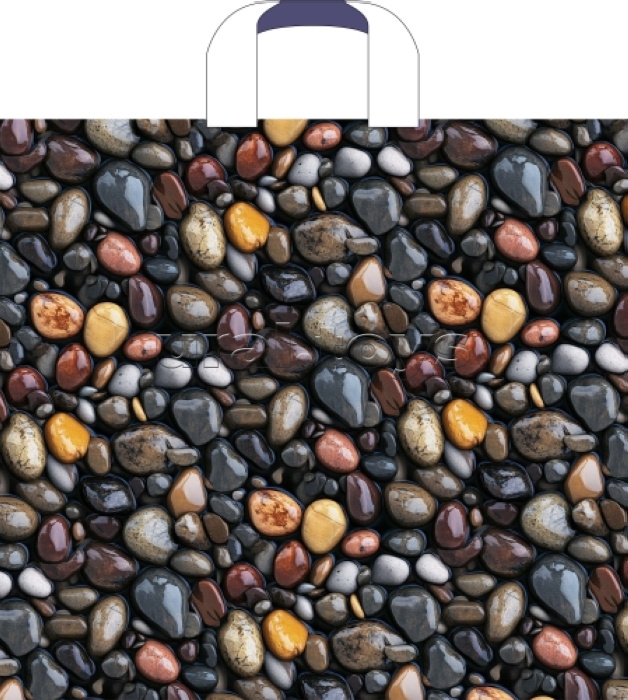 Пакет ПЭ с петлевой ручкой 40х36+4см "Галька"