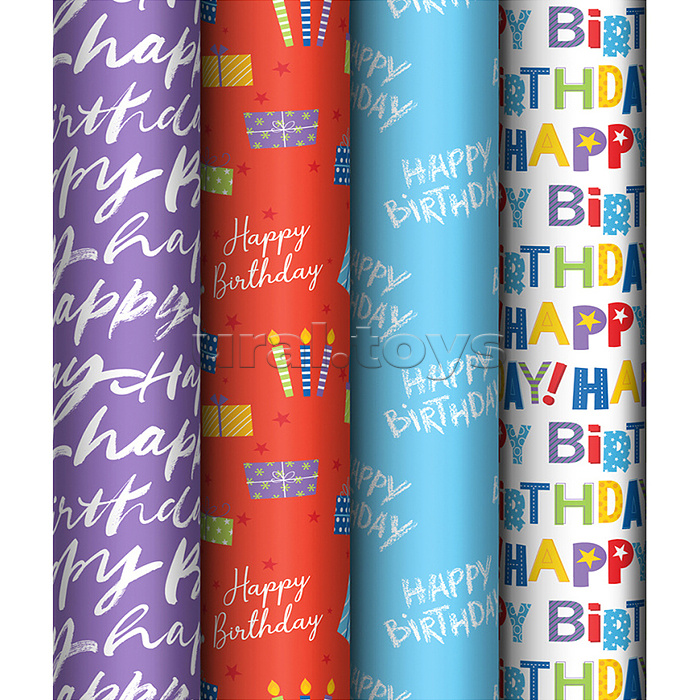 Упаковочная бумага глянц. 70*100см, "Congrats", 80 г/м2, ассорти, 4 дизайна Упаковочная бумага глянц. 70*100см, "Congrats", 80 г/м2, ассорти, 4 дизайна