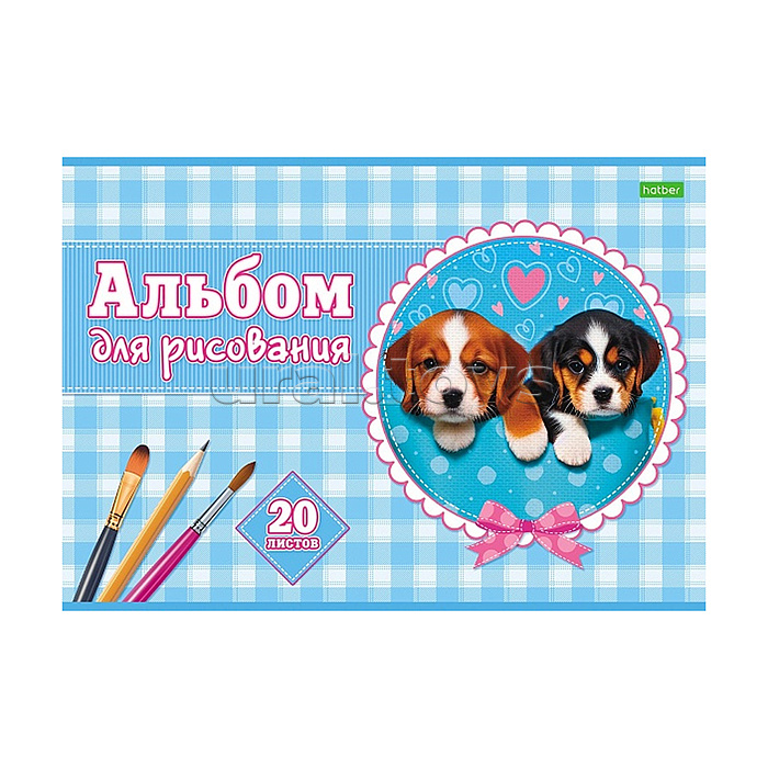 Альбом для рисования 20л "Милые мордашки" А4 на скобе