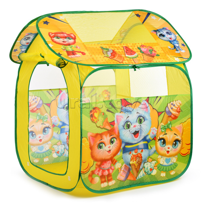 Палатка детская игровая Коты, 83х80х105см, в сумке