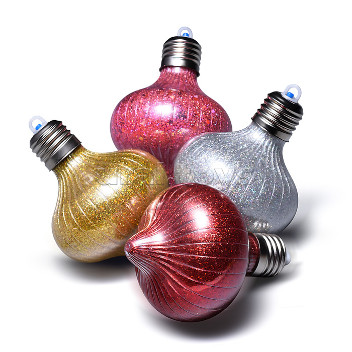 Набор новогодних украшений "Блестящий фонарик" (4шт х 10см)