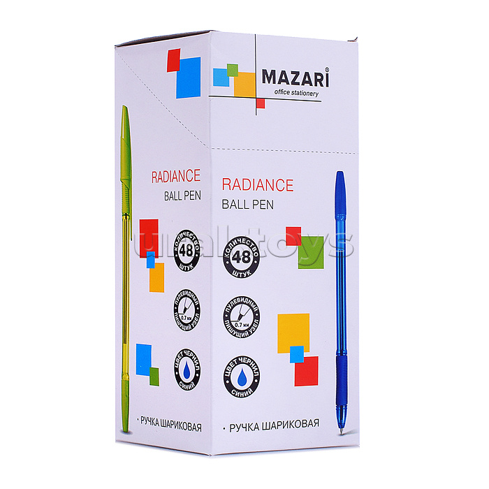 Ручка шариковая Radiance, синяя, пулевидный пиш.узел 0.7мм, корпус пластиковый цветной