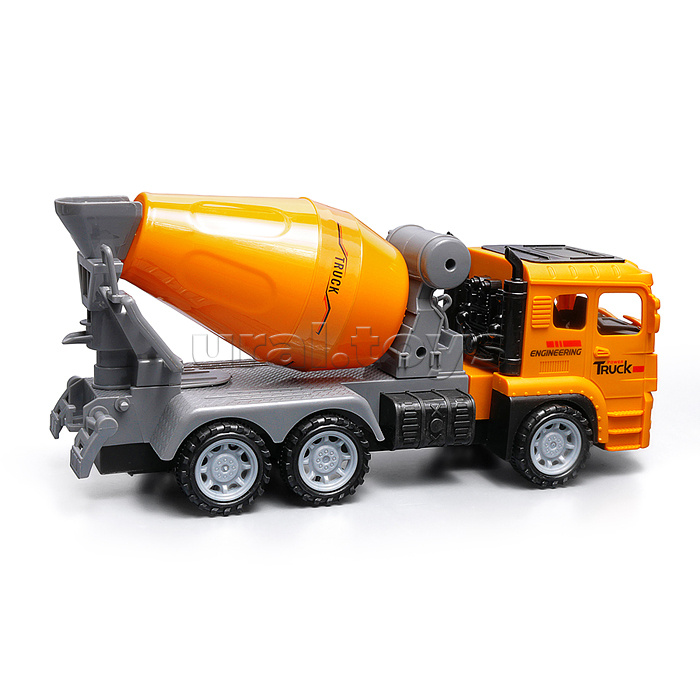 Машина "Бетономешалка" с дорожными знаками, в коробке