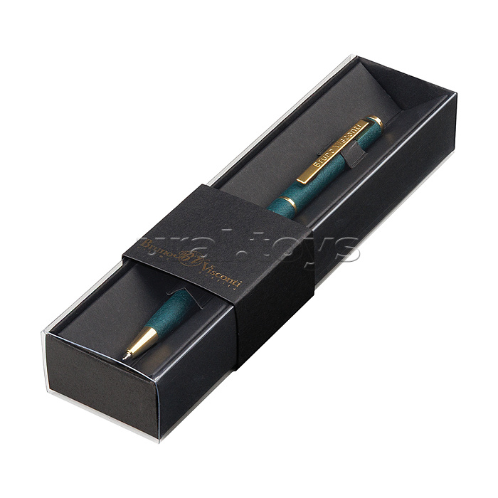 Ручка в футляре "Palermo" автоматическая 0.7 мм, синяя (корпус винтаж зеленый, черная коробка)