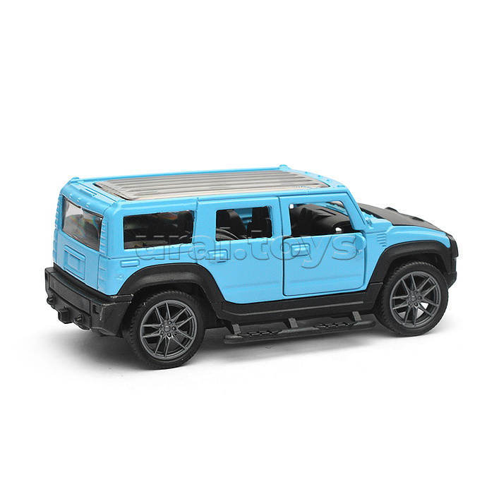 Голубая инерционная машинка Сафари die-cast,1:32, открывающиеся двери