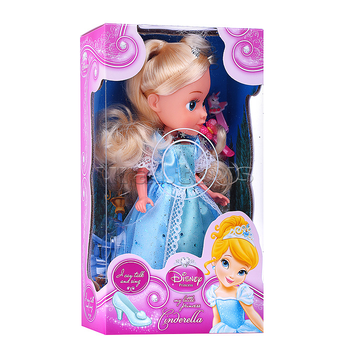 Кукла 25 см озвуч, Золушка, свет (амулет, рук и ноги сгиб, акс.)