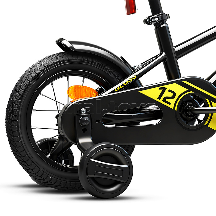 Велосипед 12" Rocket Gloss, цвет черный