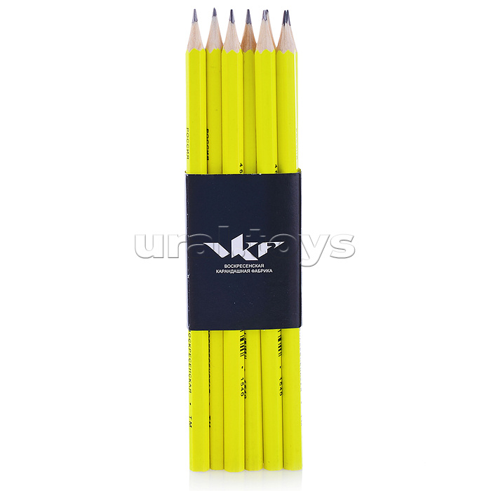Карандаш графитный неоновый, заточенный, ТМ (HB) 1540 желтый "Neon way"