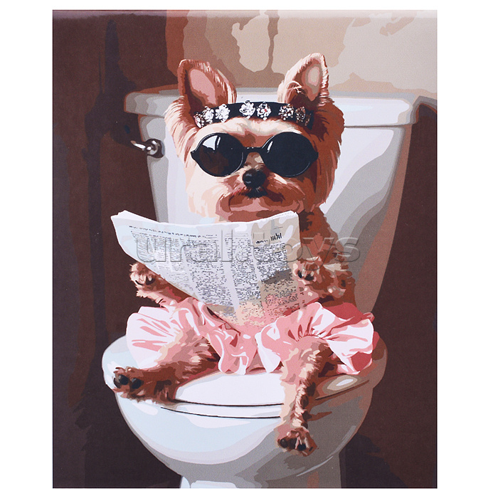 Холст с красками 40x50 по номерам "Важные новости" в коробке (30цв.)