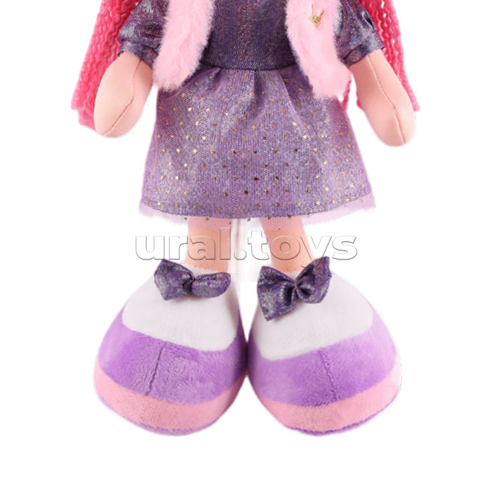 Кукла Малышка Аня в фиолетовом платье и шляпке, 35 см