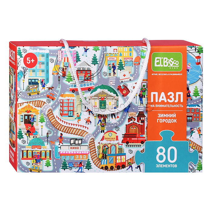 Пазл 80 "Зимний городок" на внимательность