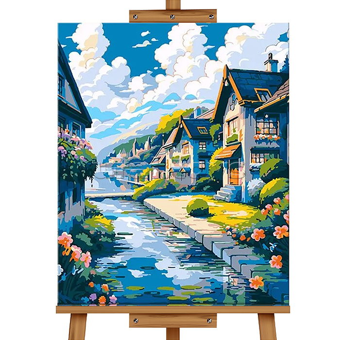 Картина по номерам "Улица" 30*40 см, (цветной холст)