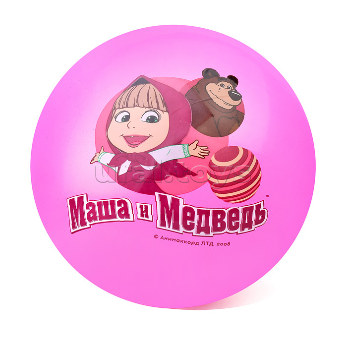 Мяч пвх 23 см, "Маша и медведь" с наклейкой, в сетке