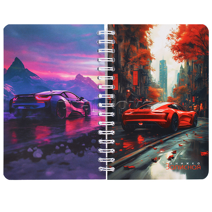 Записная книжка - перевертыш 80л. А6 на гребне "Авто"