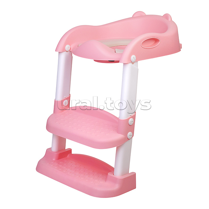 Детская накладка на унитаз со ступенькой (розовый)