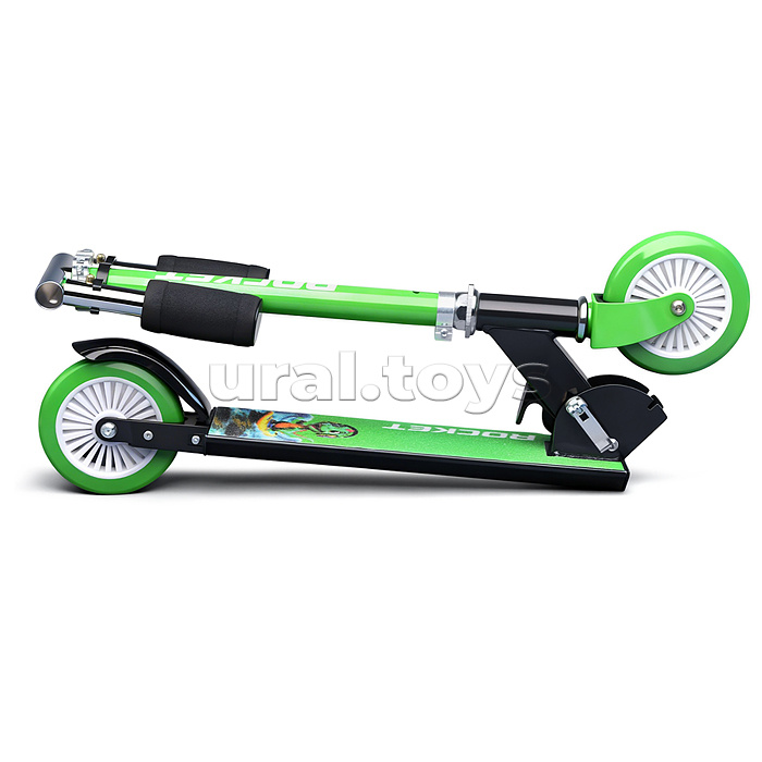 Самокат 2-х колесный ROCKET,колеса PU/ 125 мм, ABEC 7, зеленый (в пакете)