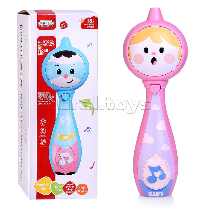 Погремушка "Личико" звук, в коробке