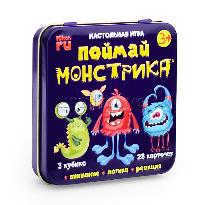 Игра настольная "Поймай монстрика" (жестяная коробочка)