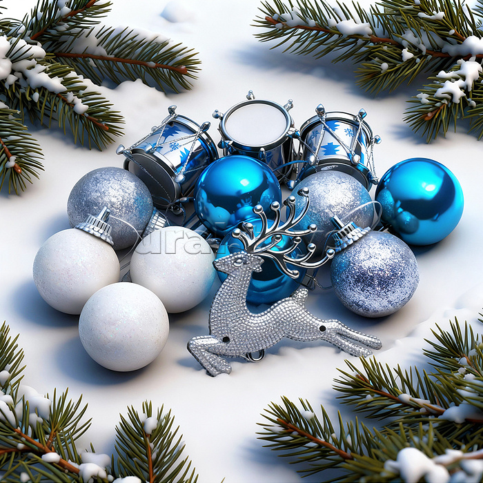 Набор новогодних украшений "Новогоднее чудо" (13 шт х 4см)