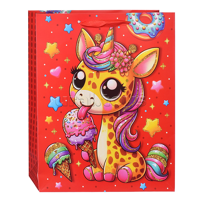 Пакет подарочный "Вкусное день рождения" 26*32*10,5 см.