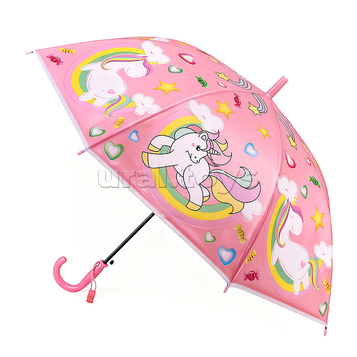 Зонт детский "Радужная единорожка" (цвет светло-розовый) (50см.)